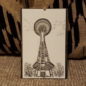 Seattle postcard art - Space Needle
